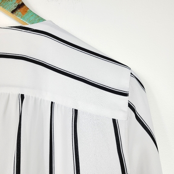 White and Black Button up L - Picture 7 of 9